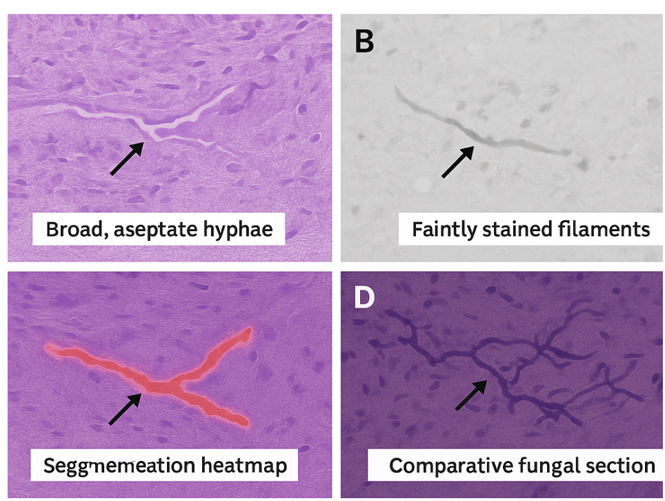 <p>Schematic diagram depicting histopathology of Pythium insidiosum keratitis&nbsp;</p>