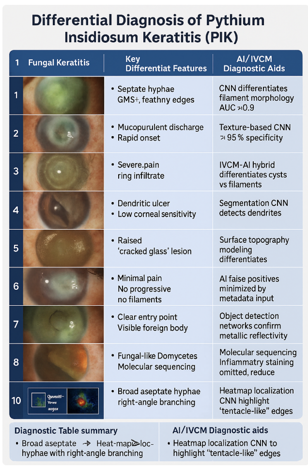 <p>Schematic diagram depicting the differential diagnosis of Pythium insidiosum keratitis</p>