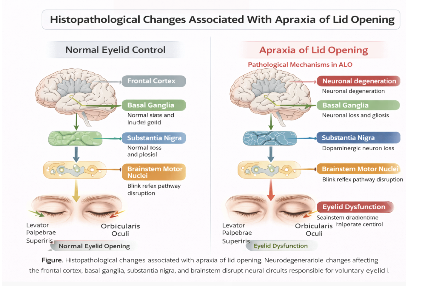 <p>Histopathological Changes in Apraxia of Lid Opening