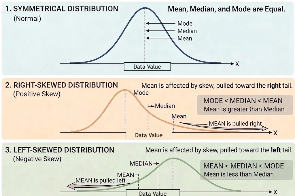 <p>Effects of Skewed Data on Mean, Median, and Mode