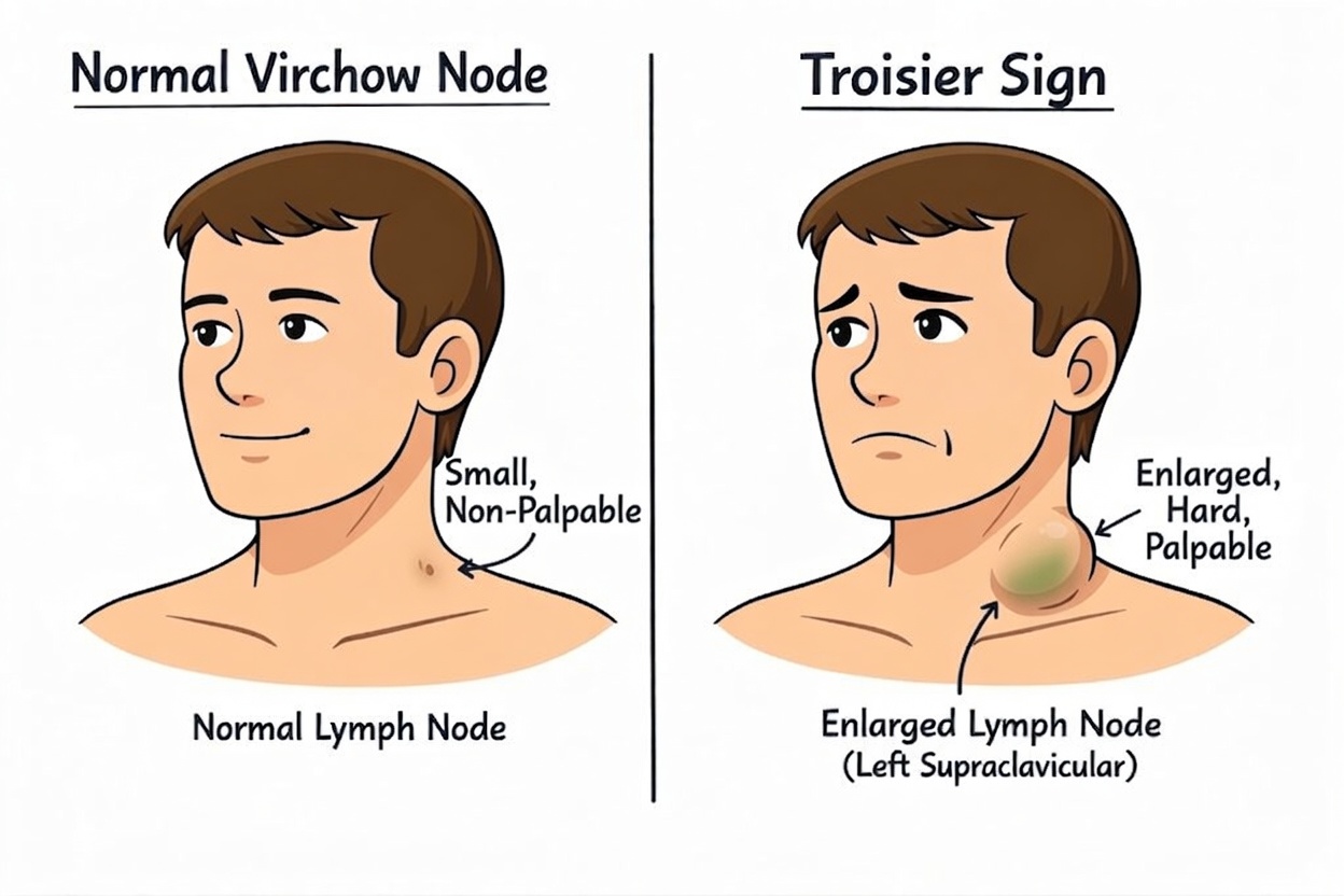 <p>Virchow Node and Troisier Sign